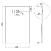 Shower tray SONNI, slate and anti-slip structure, 120x90 cm