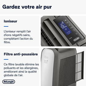 De'Longhi DNS80 dehumidifier, 7.5 liters/day, with air purification function, white