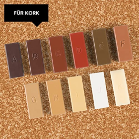 MAXXMEE set de reparación para laminado y parquet | Para suelos de parquet, laminados y corcho, así como para muebles, puertas y ventanas | Con pinzas para el cabello en el fusor de cera | Juego de 20 piezas [11 colores de cera]