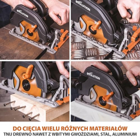 Evolution Power Tools R185CCS circular saw with rail, TCT 185mm, for wood, metal, plastic