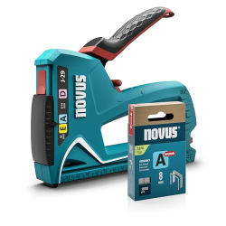 Grapadora manual 3 en 1 NOVUS J-29, carcasa metálica, para madera, ajustable