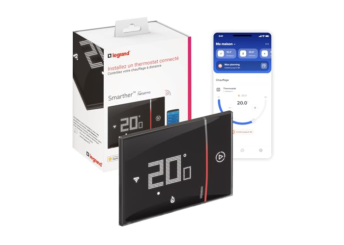 LEGRAND Smarther with Netatmo Intelligenter Unterputz-Thermostat – Schwarz LEGRAND Smarther with Netatmo Intelligenter Unterputz-Thermostat – Schwarz
