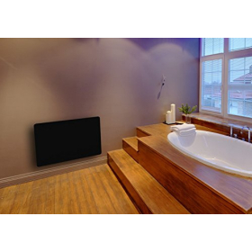 Klaas Carrera Cayenne heating panel, black glass, LCD, 1500 W