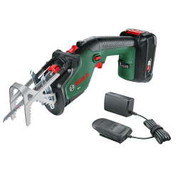 Sierra de jardín inalámbrica Bosch Keo de 18 V, filo de corte de 80 mm, hoja de precisión suiza.