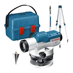 Nivel óptico Bosch Professional GOL 20 D (alcance: hasta 60 m, regla de medición GR 500, trípode BT 160, en maletín)