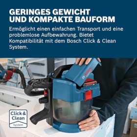 Бездротовий пилосос Bosch Professional GAS 18V-12 MC, без акумулятора та зарядного пристрою