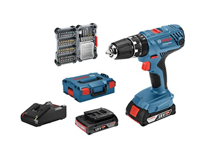 Bosch Professional GSB 18V-21 Cordless Impact Drill (55 Nm, 2 Batteries, 40-Piece Set) Bosch Professional GSB 18V-21 Cordless Impact Drill (55 Nm, 2 Batteries, 40-Piece Set)