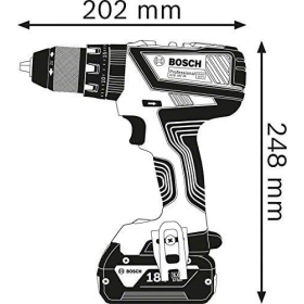 Bosch GSB 18V-28, taladro de impacto inalámbrico, 63 Nm, 1900 rpm, 2 baterías