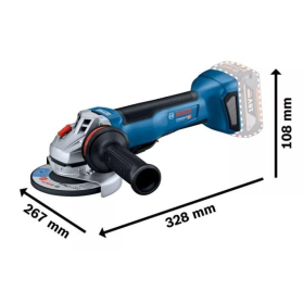Juego de amoladora angular Bosch Professional GWS 18V 10 P con batería de 18 V y 2 baterías de 5,0 Ah.