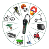 Bosch PNEO battery-powered air pump with adapters and bicycle bag