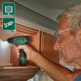 Bosch EasyDrill 1200, cordless drill/driver, 12V, 2.0 Ah, set, soft bag, green