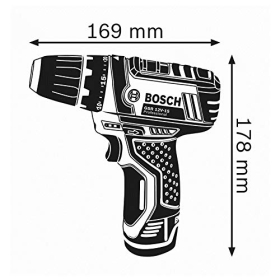 Taladro atornillador inalámbrico Bosch GSR 12V-15 de 12V con accesorios.