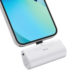 Портативний зарядний пристрій iWALK Mini, ультракомпактний акумулятор Power Bank ємністю 4500 мАг, маленький і милий акумулятор, сумісний з iPhone 14/13/13 Pro/13 Pro Max/12/12 Pro/12 Pro Max/11 Pro/XR/X/8/Plus, Airpods та іншими, білий