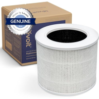 Filtro de repuesto estándar para purificador de aire LEVOIT 3 en 1 HEPA de carbón activado de alta eficiencia compatible con Core Mini, blanco, plástico, paquete de 1