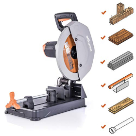 Evolution - Multifunctional miter saw, cuts mild steel, aluminum, plastic and even wood with nails in it