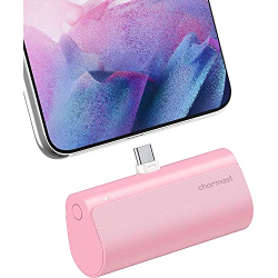Charmast Mini-Tragbares Ladegerät USB C Power Bank 5000 mAh, 20 W PD & QC 18 W, Typ C externer Akkupack kompatibel mit Samsung, Huawei und anderen USB C-Telefonen (Pink)