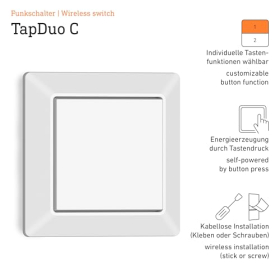 Бездротовий розумний настінний вимикач без батарейки – Steinel Connect TapDuo C