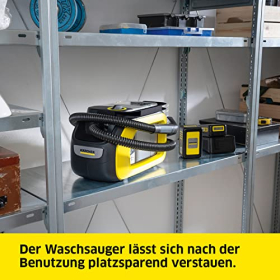 Компактний бездротовий пилосос Karcher SE 3-18 з розпилювальним відсмоктуванням для текстильних поверхонь, без акумулятора та зарядного пристрою