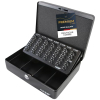 HMF cash box with lock and coin tray, black