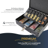 HMF cash box with lock and coin tray, black