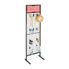 Relaxdays shop counter display with grid panel and 10 hooks, black