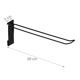 Relaxdays Shop-Thekenständer mit Gitterpanel und 10 Haken, Schwarz