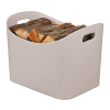 Cesta para leña Relaxdays XL de piel sintética, gris claro