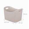 Cesta para leña Relaxdays XL de piel sintética, gris claro