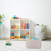 Cesta para leña Relaxdays XL de piel sintética, gris claro