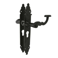 Amig Türgriff Set 100PB – Zamak, Stahl, Schwarz, 280x44mm, Handgeschmiedet
