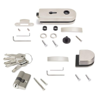 Emuca Set Türverschluss für Doppeltür aus Glas, 8-12mm, Edelstahl, Inox
