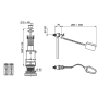 Повний механізм зливу унітазу Wirquin 10724083 з одноразовим змивом і поплавковим клапаном F80