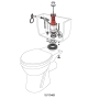 Complete toilet flush mechanism Wirquin 10724083 with single flush and F80 float valve