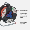 Brennenstuhl Outdoor Cable Reel 40m, IP44, Robust Plastic, Red