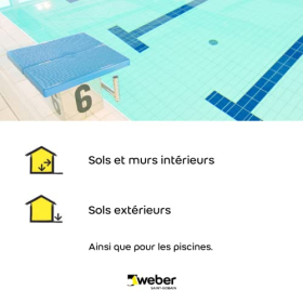 Lechada para azulejos de piscinas, de alta resistencia, color gris perla Weberjoint HR de Weber.