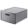Rotho Country storage box 19.2L, rattan look, BPA-free, anthracite