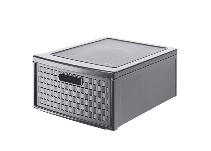 Rotho Country storage box 19.2L, rattan look, BPA-free, anthracite Rotho Country storage box 19.2L, rattan look, BPA-free, anthracite