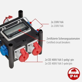 Компактный распределитель электроэнергии Brennenstuhl IP44 BSV 3/32 2 (2 м)