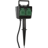 Brennenstuhl 4-way garden socket with ground spike and 10 m cable, black