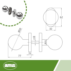 Amig - Set von drehbaren Türgriffen mod. 11ALGR 