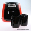 Cafetera compacta Korona roja y negra con 2 filtros de cerámica