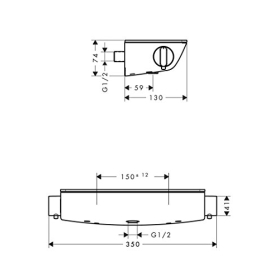 Duschthermostat Hansgrohe 13111000 Ecostat Select Reno, Einbau, Chrom
