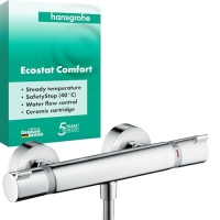 Термостат для душу Hansgrohe Ecostat Comfort із SafetyStop, 1 функція, хром
