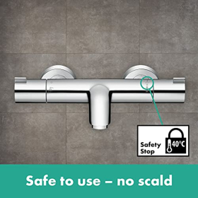 hansgrohe Ecostat 1001 CL – Thermostat für Badewannenansicht, Wannenarmatur mit Sicherheitstaste