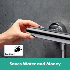 hansgrohe Ecostat Fine, concealed shower thermostat, EcoStop+, SafetyStop at 40°C, chrome 