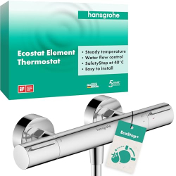 Термостат для душу накладного монтажу hansgrohe Ecostat Element з EcoStop+ 40 °C