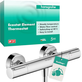 hansgrohe Ecostat Element surface-mounted shower thermostat with EcoStop+ 40 °C