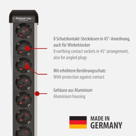 Brennenstuhl Premium 8-fach Steckdosenleiste mit Überspannungsschutz