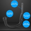 Wall hook set for garage & bicycle, J-hooks for tools, black
