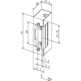 EffEff 1410E elektrischer Türöffner Ersatzteil mit mechanischer Entriegelung